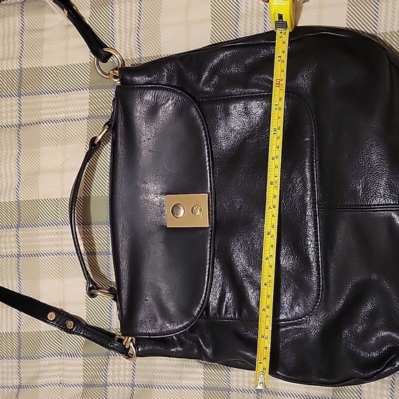 J.Crew Black Leather Messenger Bag. EUC - Picture 11 of 15